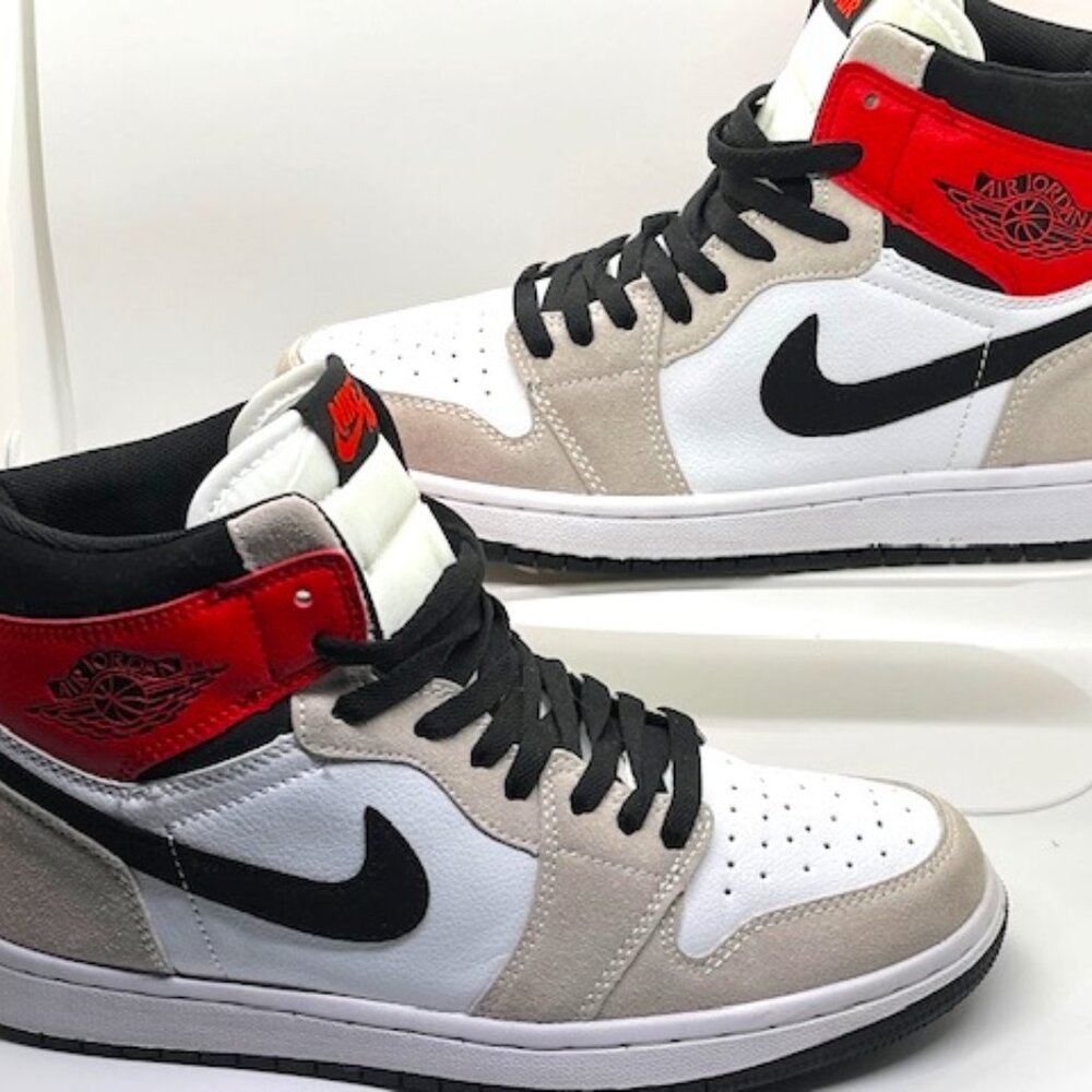 Jordan 1 Size 8 Retro High OG Light Smoke Grey White/Black-Varsity Red-Nike 2020